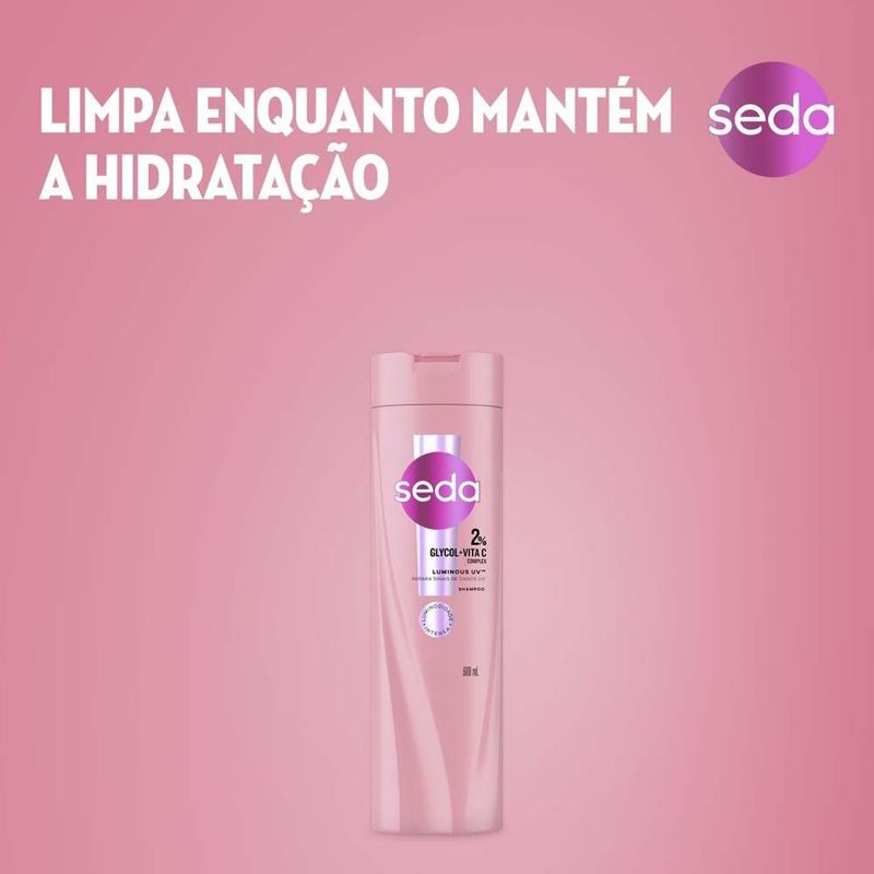shampoo seda luminous uv glycol 2% + vita c 300ml