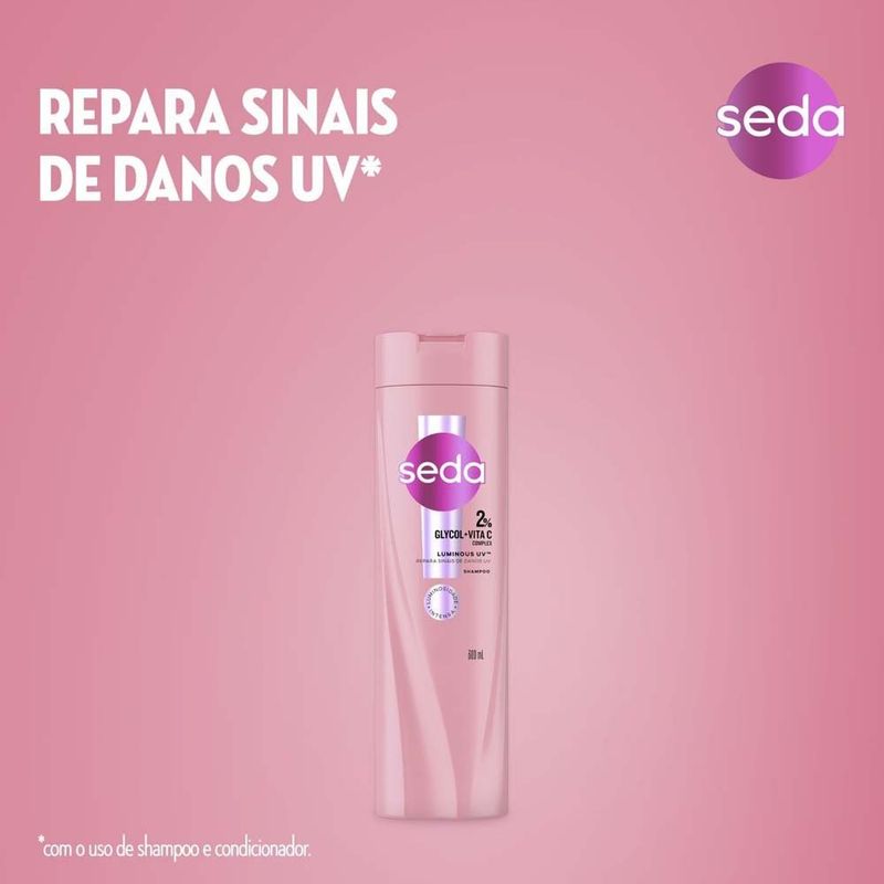 shampoo seda luminous uv glycol 2% + vita c 300ml