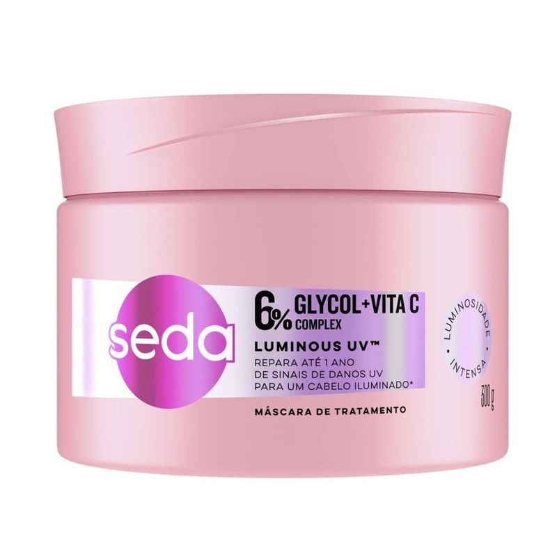 máscara de tratamento seda luminous uv glycol 6% + vita c complex 300g