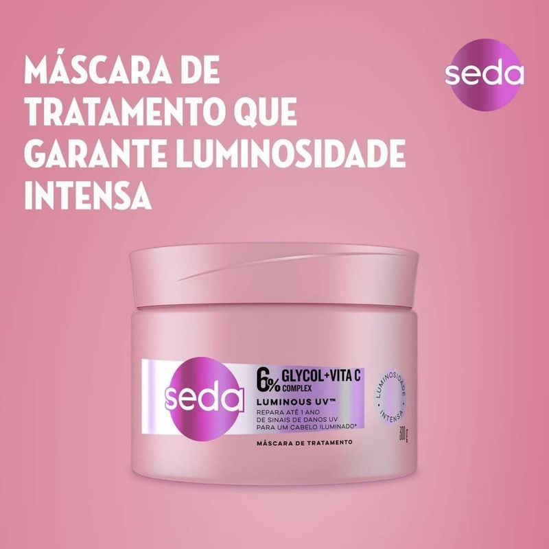 máscara de tratamento seda luminous uv glycol 6% + vita c complex 300g