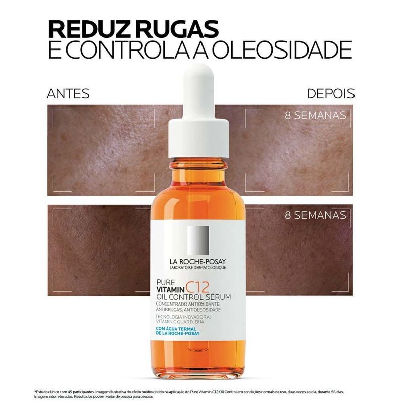 sérum antirrugas la roche posay pura vitamin c12 oil control 30ml