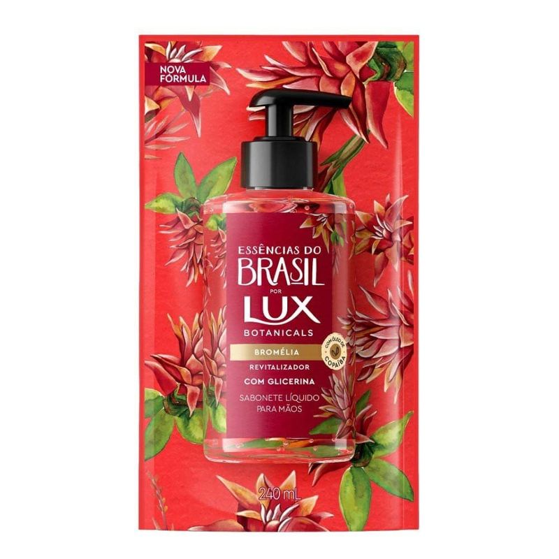 sabonete líquido lux botanicals essências do brasil bromélia 240ml refil