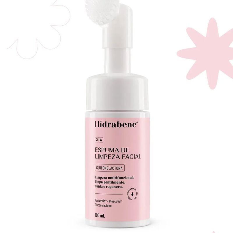 espuma de limpeza facial hidrabene gluconolactona 100ml