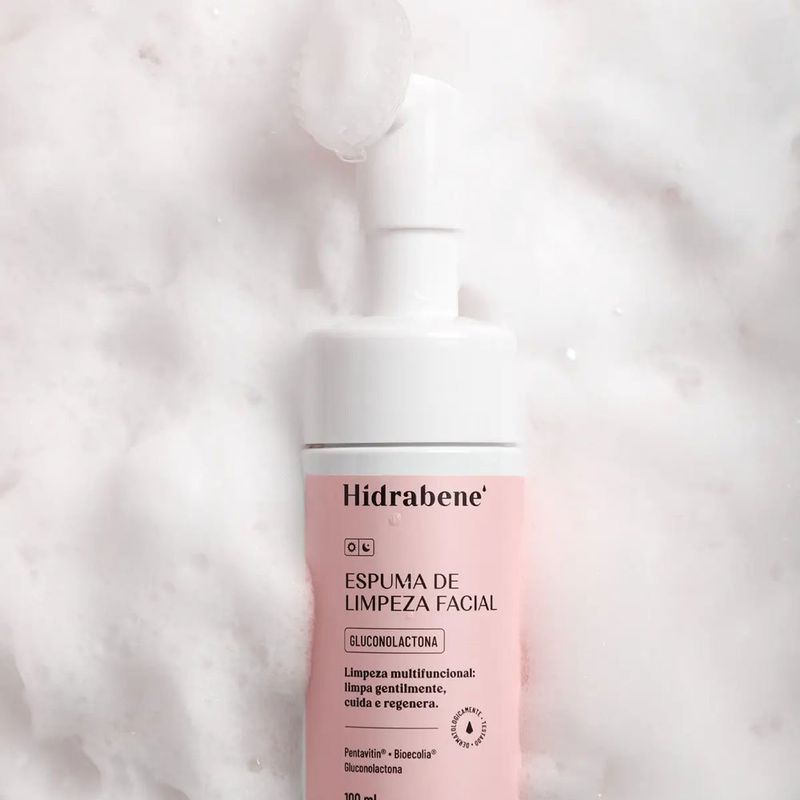 espuma de limpeza facial hidrabene gluconolactona 100ml