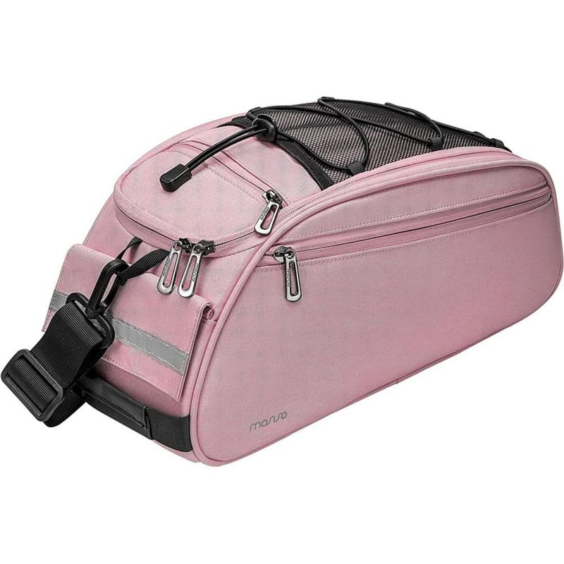 bolsa de bagageiro para bicicleta mosiso rosa a-mbi