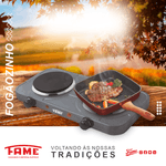 fogão elétrico de mesa 2 bocas fame 2000w 127v 4023 (mp)