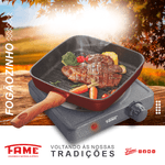 fogão elétrico de mesa 1 boca fame 1000w 127v - preto (mp)