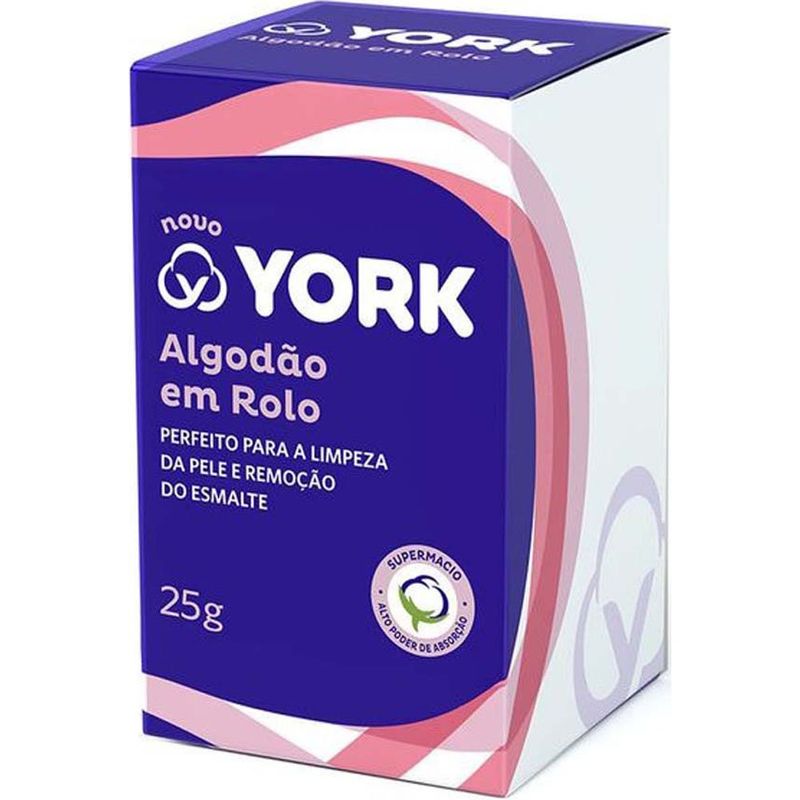 rolo de algodão york 25g