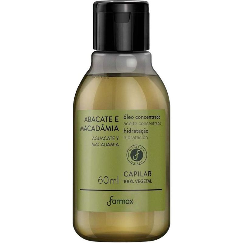 óleo capilar concentrado farmax abacate e macadâmia 60ml