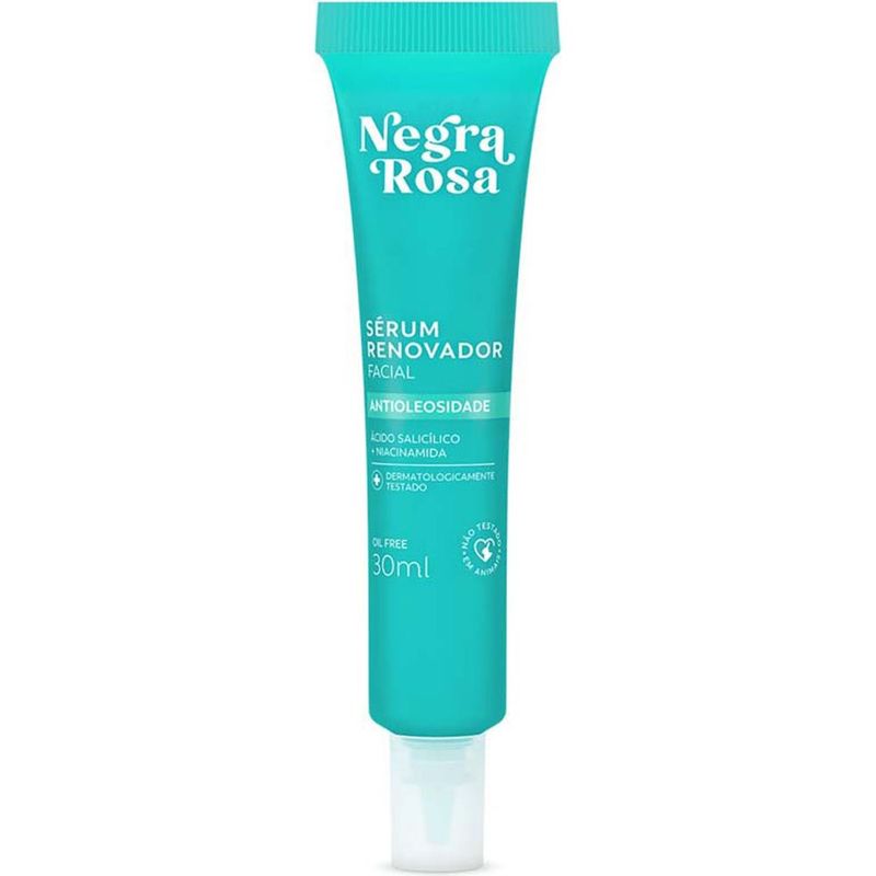 sérum renovador facial antioleosidade negra rosa 30ml