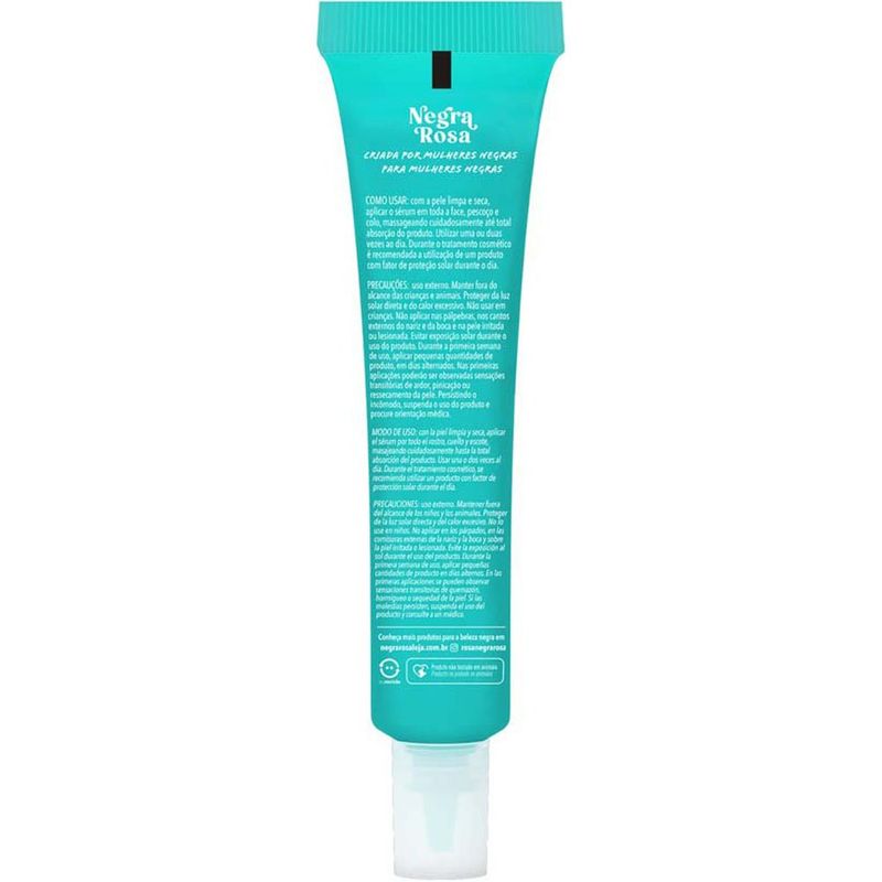 sérum renovador facial antioleosidade negra rosa 30ml