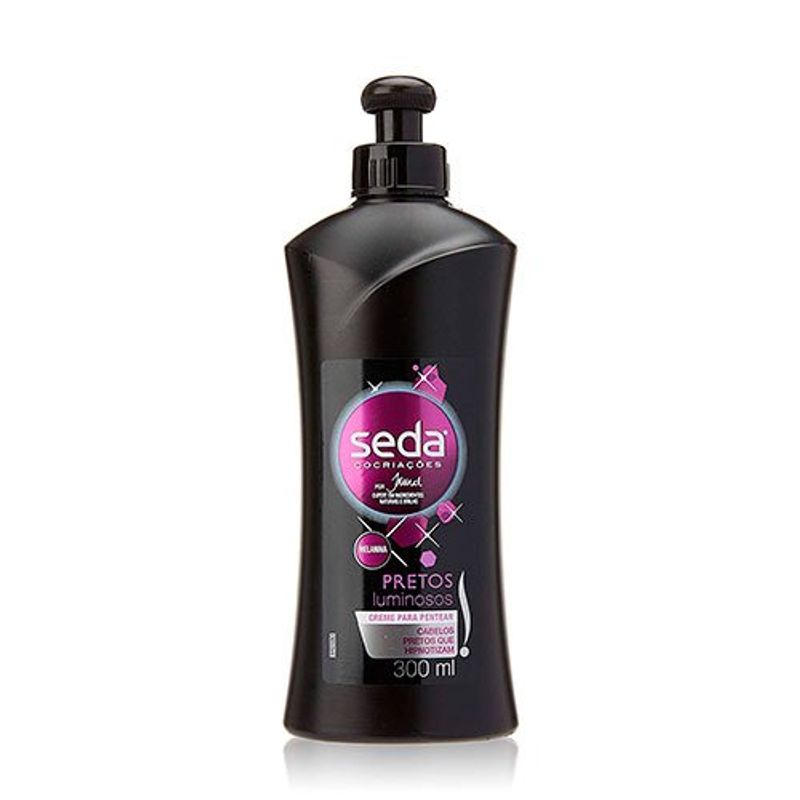 creme para pentear seda cabelos pretos luminosos 300ml