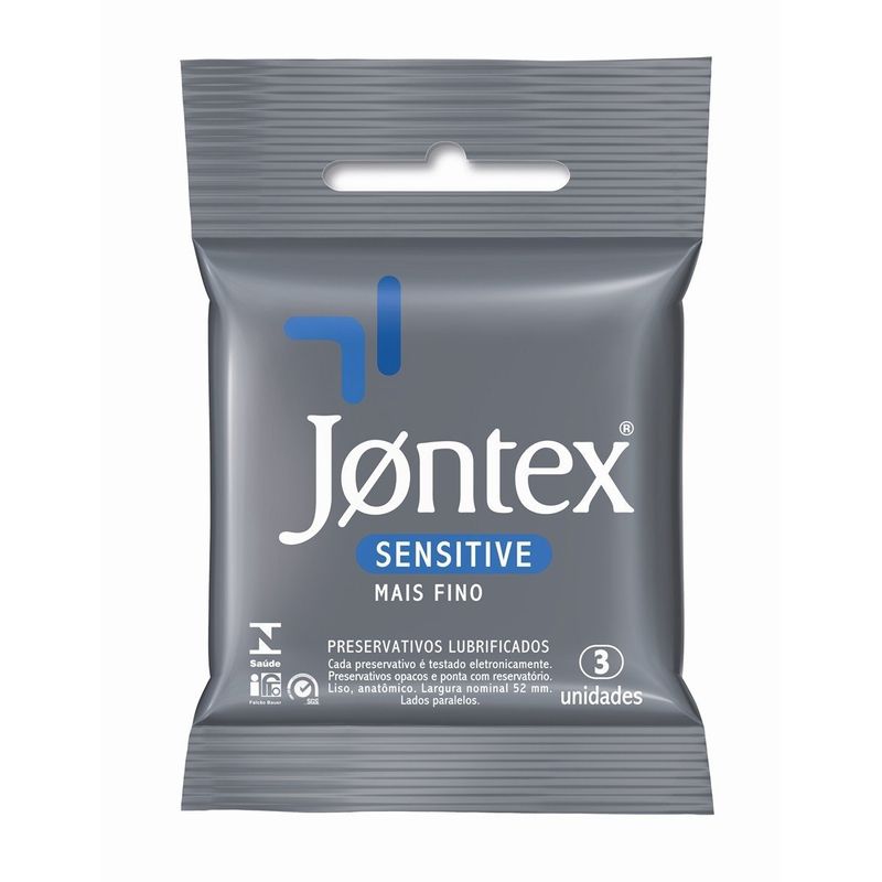 preservativo lubrificado jontex sensitive 3 unidades