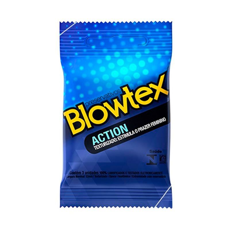preservativo lubrificado blowtex action 3 unidades
