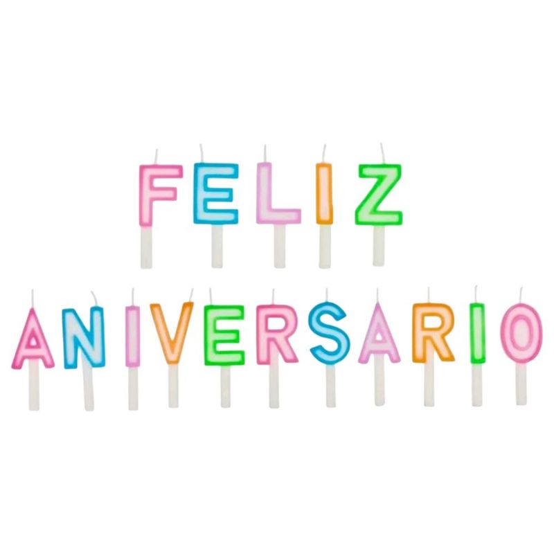 vela feliz aniversário neon silver festas 16 velas v149 (mp)