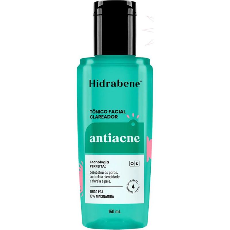 tônico facial clareador hidrabene antiacne 150ml