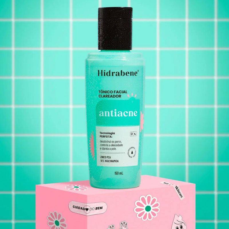 tônico facial clareador hidrabene antiacne 150ml
