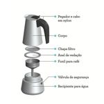 cafeteira italiana tramontina para expresso aço inox 350ml (mp)