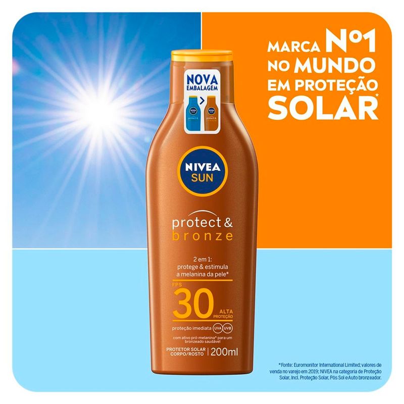 protetor solar nivea protect & bronze fps 30 200ml
