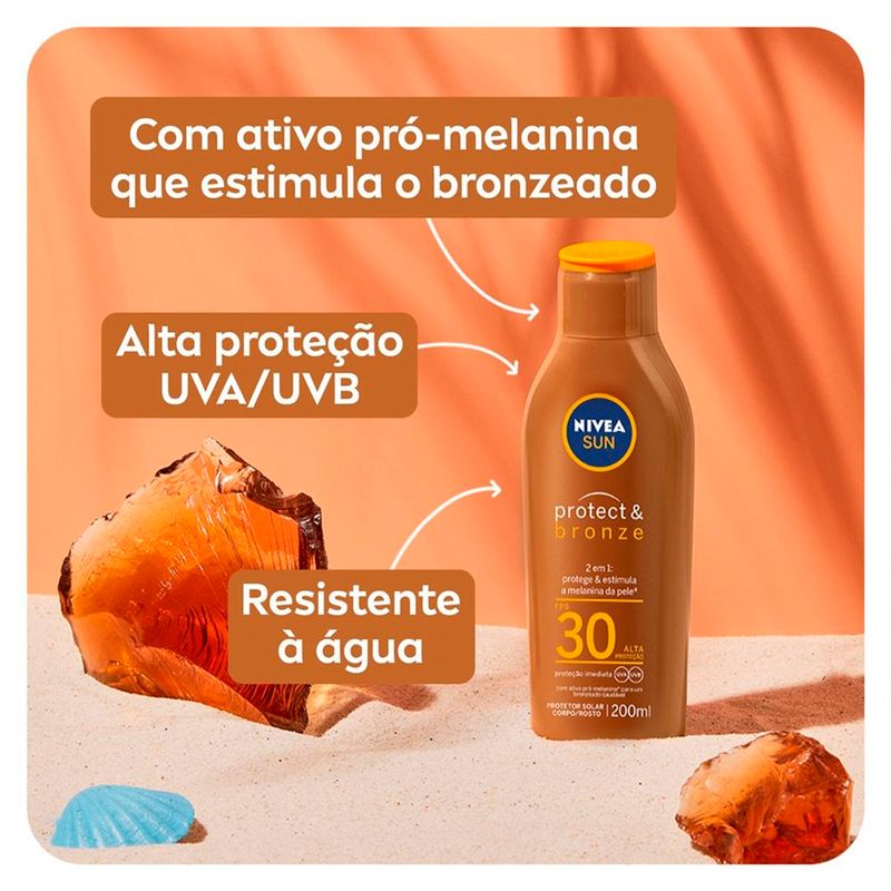 protetor solar nivea protect & bronze fps 30 200ml