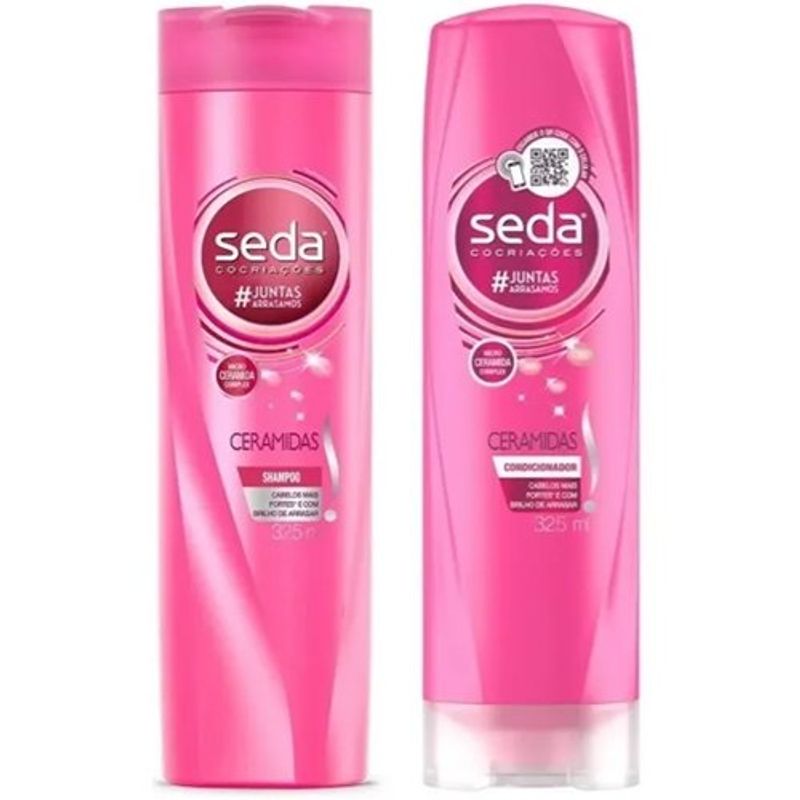 kit shampoo 325ml e condicionador 325m seda ceramidas