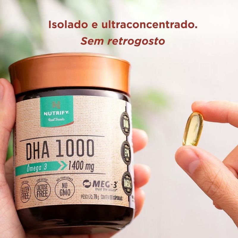 dha 1000 ômega 3 nutrify 60 cápsulas