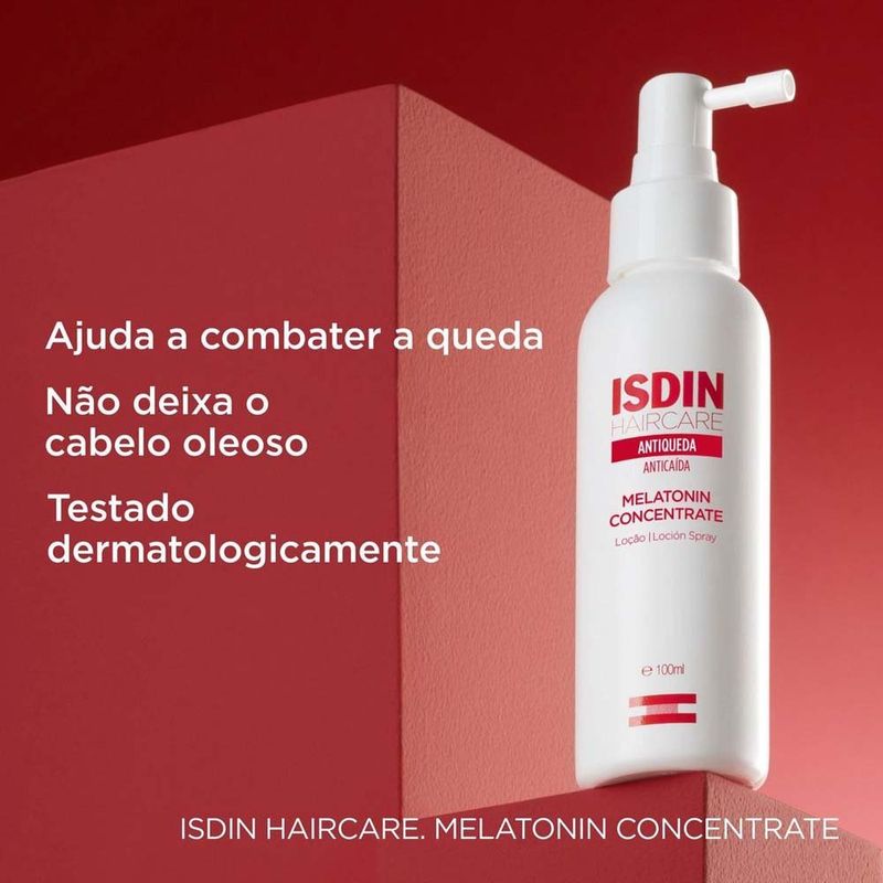 loção antiqueda isdin haircare melatonin concentrate spray 100ml