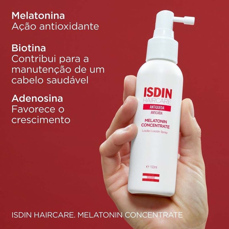 loção antiqueda isdin haircare melatonin concentrate spray 100ml