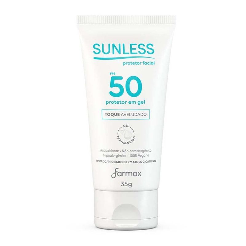 protetor solar facial sunless translucido toque aveludado fps50 35g
