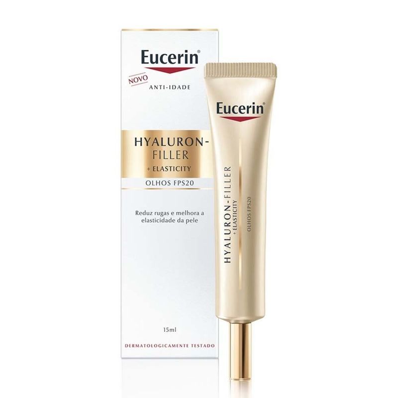 creme anti-idade eucerin hyaluron-filler elasticity contorno dos olhos fps20 15ml
