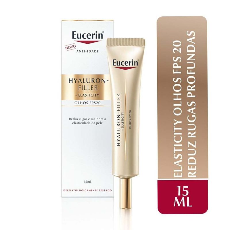 creme anti-idade eucerin hyaluron-filler elasticity contorno dos olhos fps20 15ml