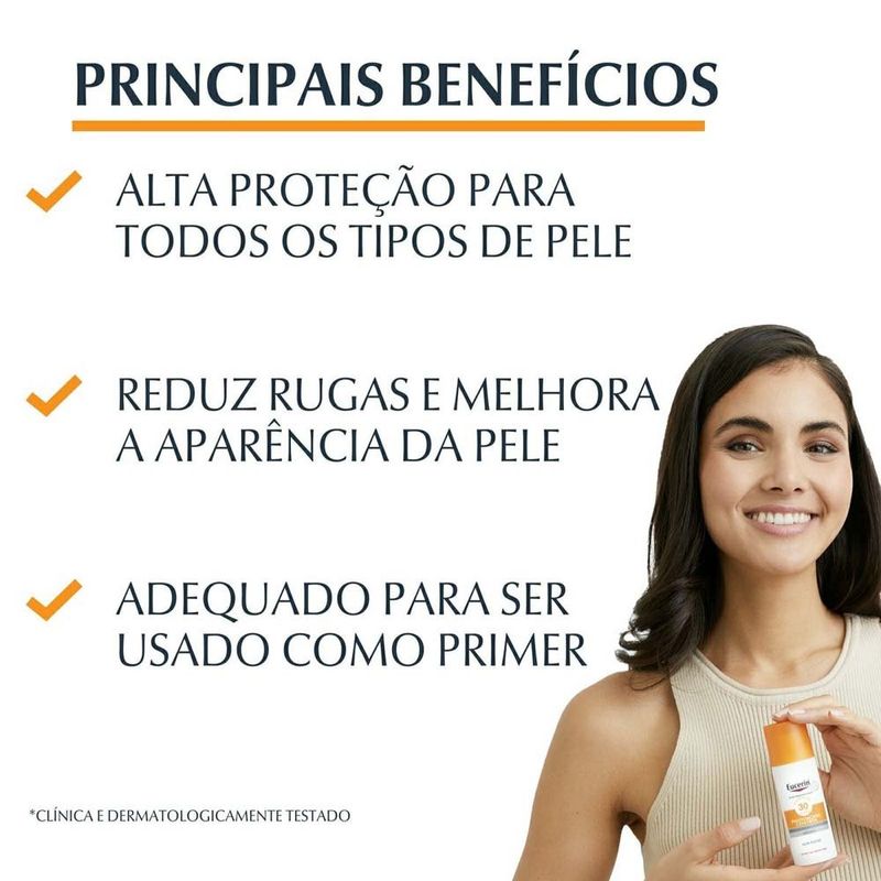 protetor solar facial eucerin sun fps50 anti-idade 50ml