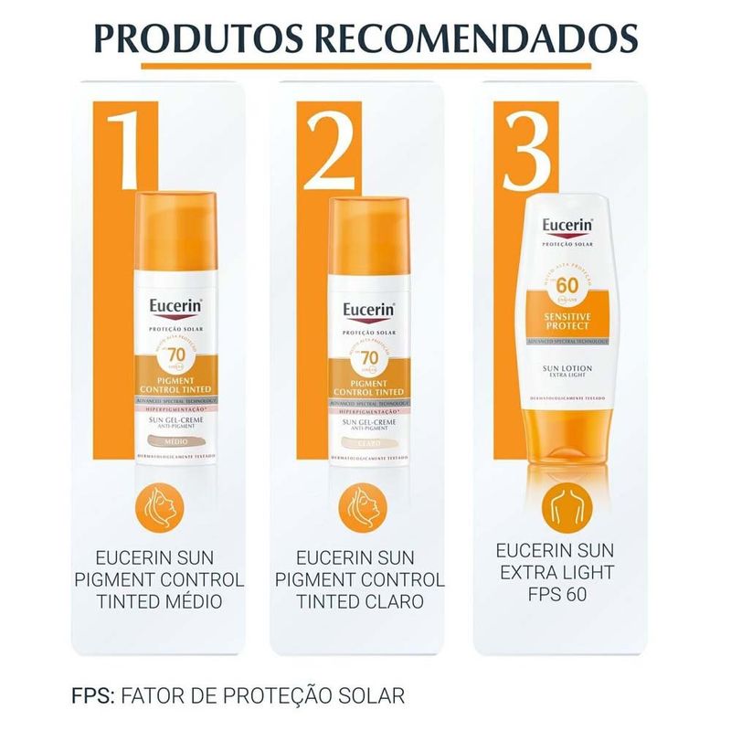 protetor solar facial eucerin sun fps50 anti-idade 50ml
