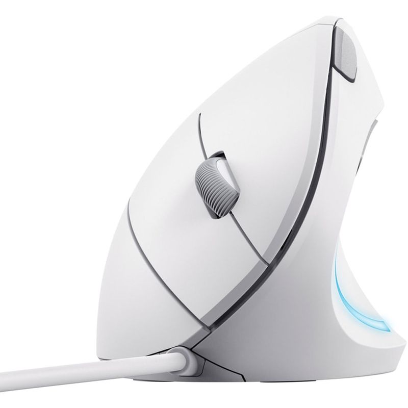 mouse ergonômico com fio trust verto branco 25133