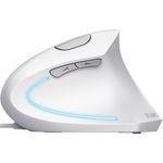 mouse ergonômico com fio trust verto branco 25133