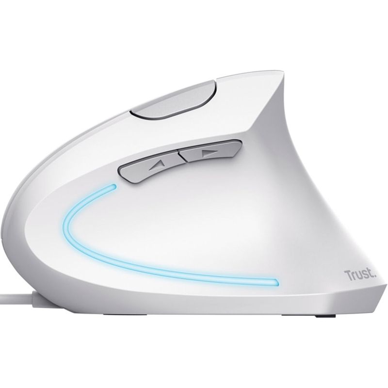mouse ergonômico com fio trust verto branco 25133