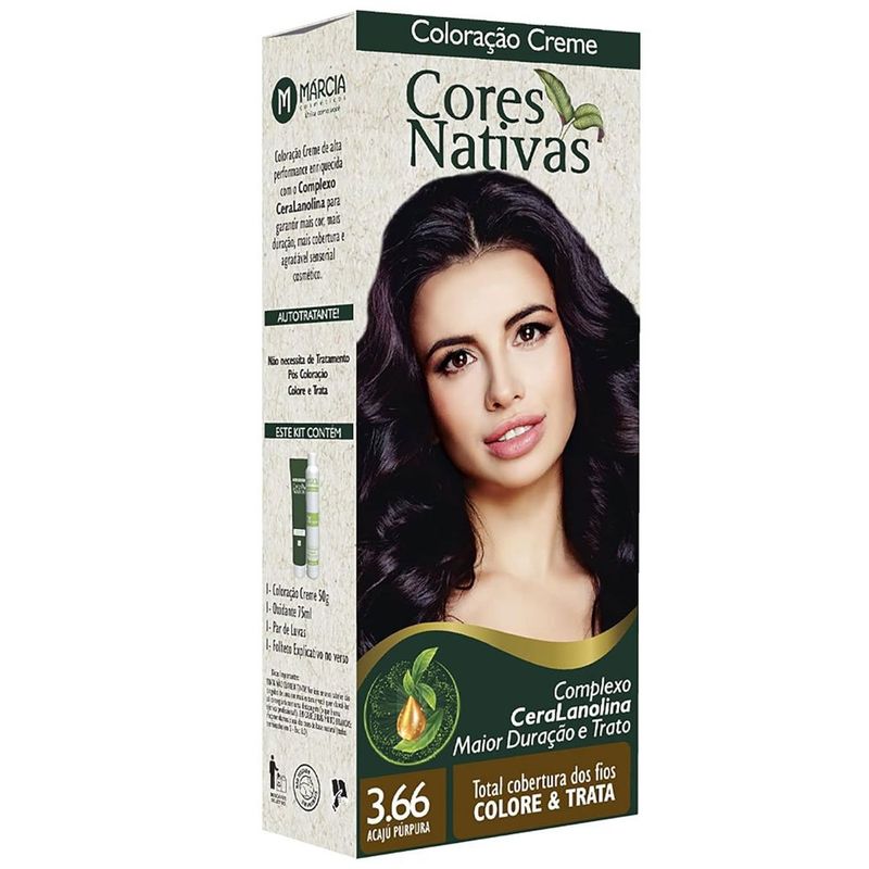 tintura para cabelo márcia 3.66 acajú purpura