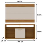 rack com painel para tv até 43" notável 52146 freijó trend e off white