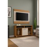 rack com painel para tv até 43" notável 52146 freijó trend e off white