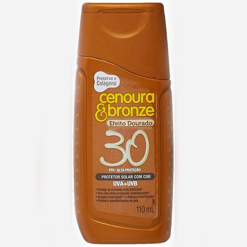 protetor solar cenoura & bronze com cor fps 30 110ml