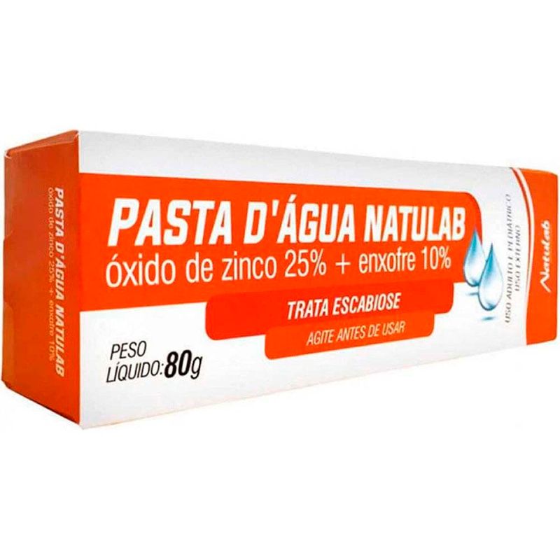 pasta d'água zinco 25% + enxofre 10% 80g pomada natulab
