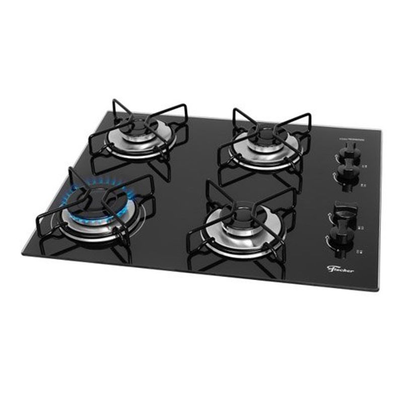 cooktop 4 bocas fischer a gás fit line trempe