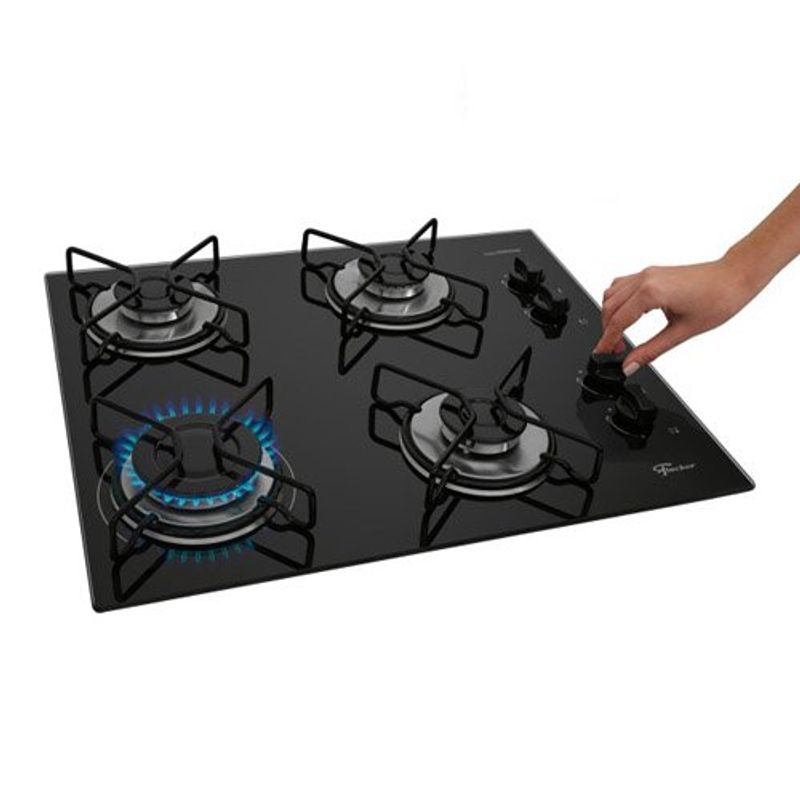 cooktop 4 bocas fischer a gás fit line trempe