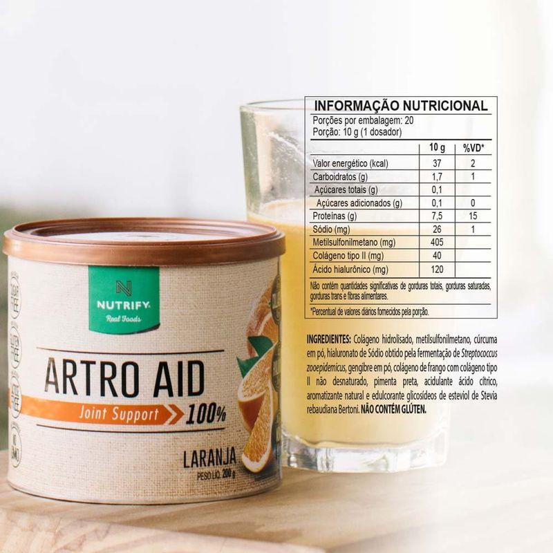artro aid nutrify sabor laranja 200g