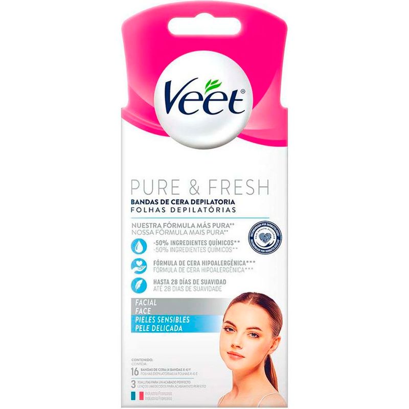 folha depilatória facial veet pure & fresh 16 unidades