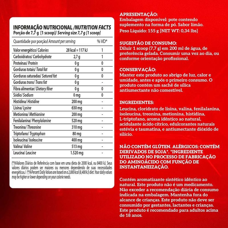 eaa-9 powder integralmédica sabor limão 155g