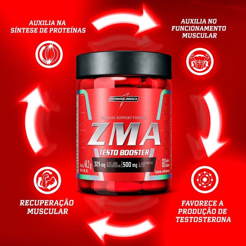 zma testo booster integralmédica 60 cápsulas