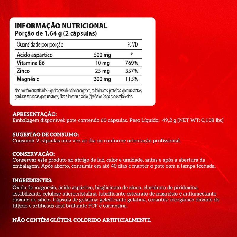 zma testo booster integralmédica 60 cápsulas