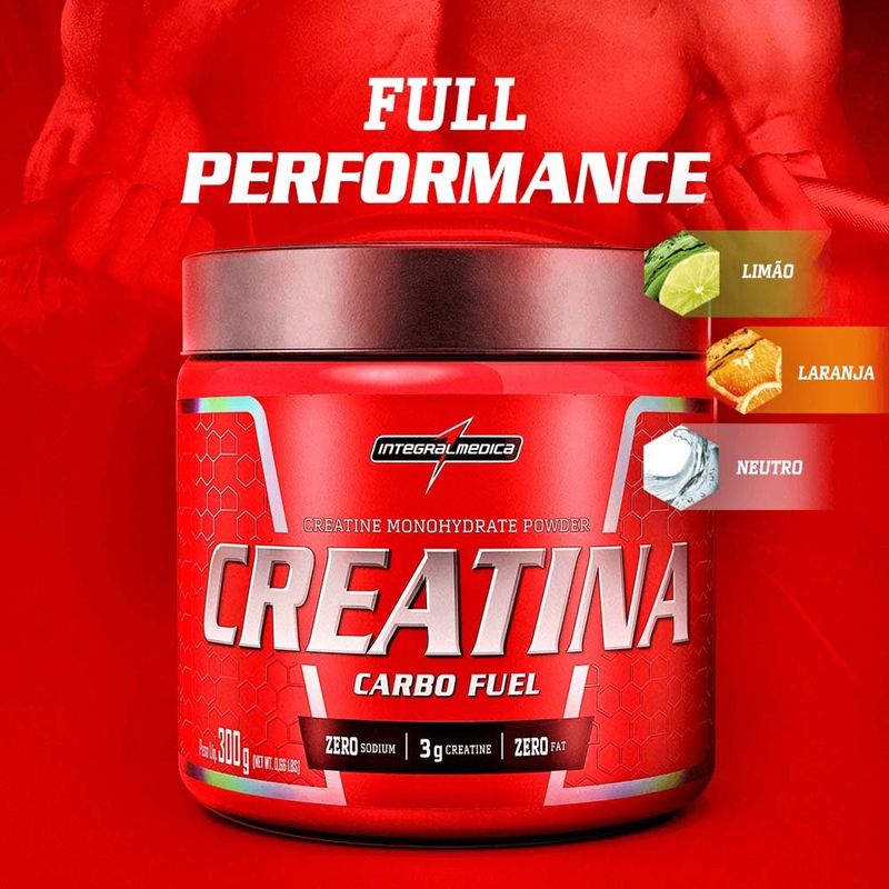 creatina carbo fuel integralmédica sabor limão 300g