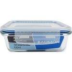 pote hermético retangular 630ml baumon com tampa pp